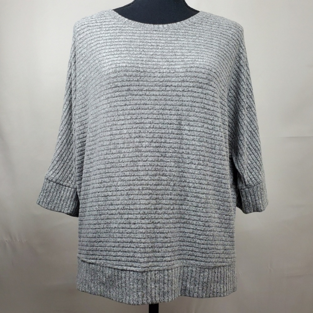 Women's Simply Vera Light Grey Ribbed Sweater